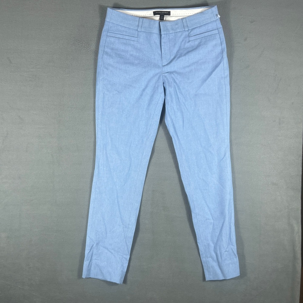 Banana Republic Womens Pants 2 Light Blue Sloan Fit Slim Leg Stretch Career